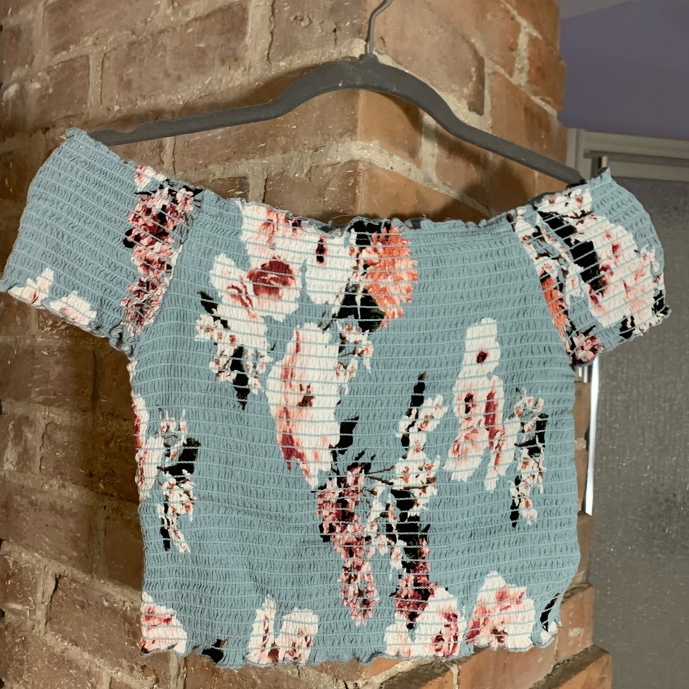 Floral Off The Shoulder Crop Top